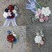 Burgundy Navy Pink Groomsmen boutonniere, Bridal Flower crown, Bridesmaids, Flower wrist corsage, wrist corsage, prom corsage boutonniere 