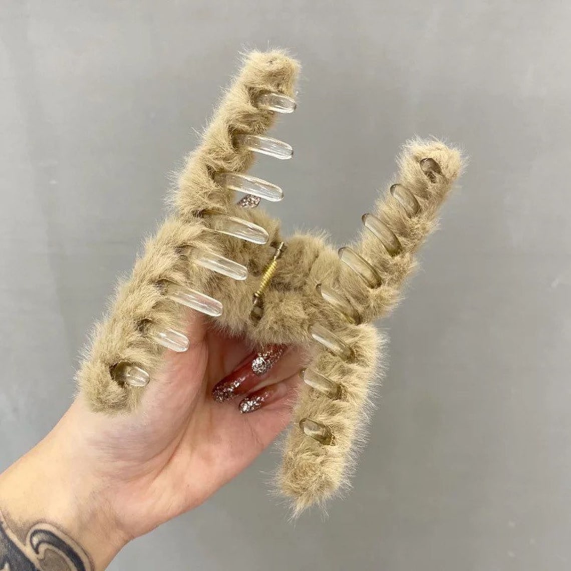 Soft faux fur hair clip / faux fur hair clip claw Etsy