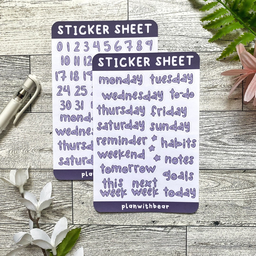 Weekly Kit purple Bullet Journal Stickers, Planner Stickers, Scrapbook ...