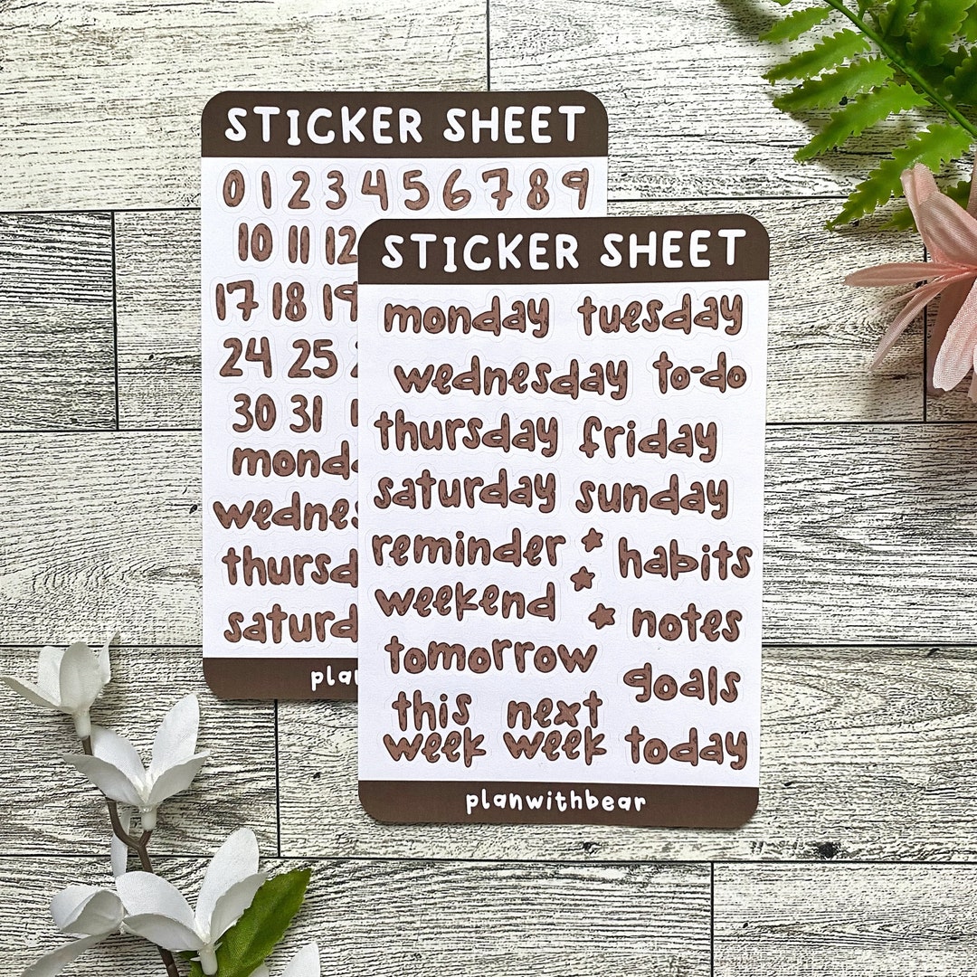 Weekly Kit brown Bullet Journal Stickers Planner - Etsy