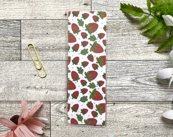 Strawberry Bookmark | Laminated Double-Sided Bookmark