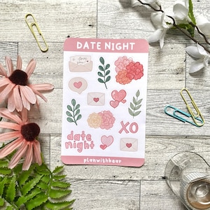 Date Night Sticker Blatt | Bullet Journal Aufkleber