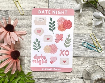 Date Night Sticker Sheet | Bullet Journal Stickers