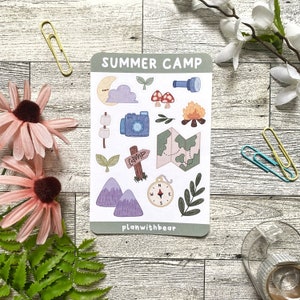 Hoja de pegatinas del campamento de verano / Pegatinas del diario de balas