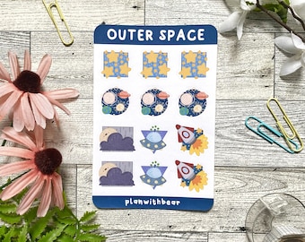 Outer Space Sticker Sheet | Bullet Journal Stickers