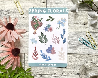 Spring Florals Sticker Sheet | Bullet Journal Stickers