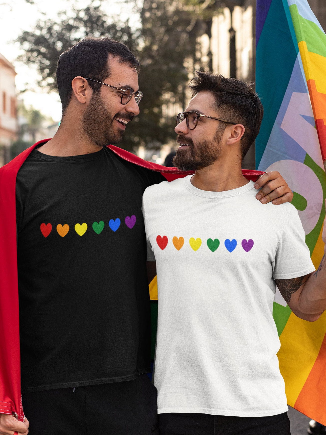 Gay Pride Shirt LGBTQ Heart Rainbow 