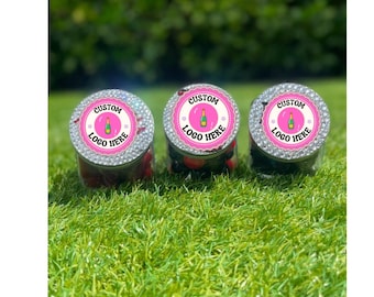 Custom Bling Candy Jar, Bed Party Decor, School Colors