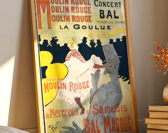 Moulin Rouge La Goulue Poster: Henri de Toulouse-Lautrec French Art Print