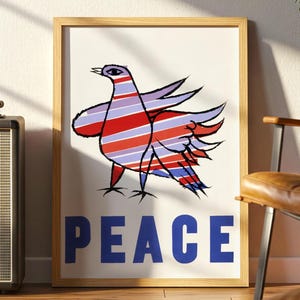 Ben Shahn Bird Peace Poster: 1968 Political Wall Art