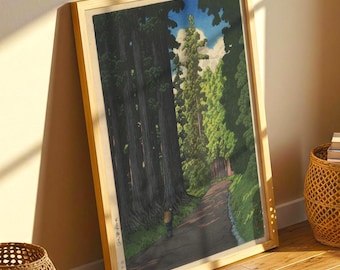 Road to Nikko by Kawase Hasui Print: Japanese Woodblock Art