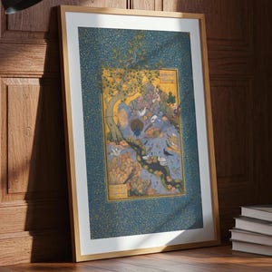 Persian Art Print: The Concourse of Birds by Habiballah of Sava, Iranian Home Decor