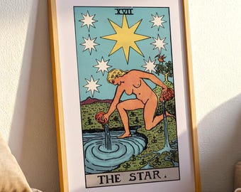 The Star Tarot Card Print: Vintage Occult Art Poster