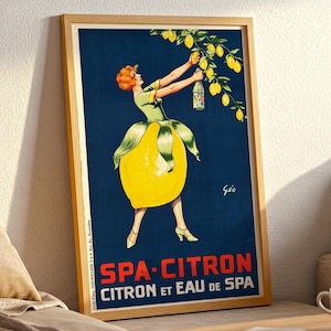 SPA Citron French Advertising Poster: Vintage Lemon Alcohol Print image 1