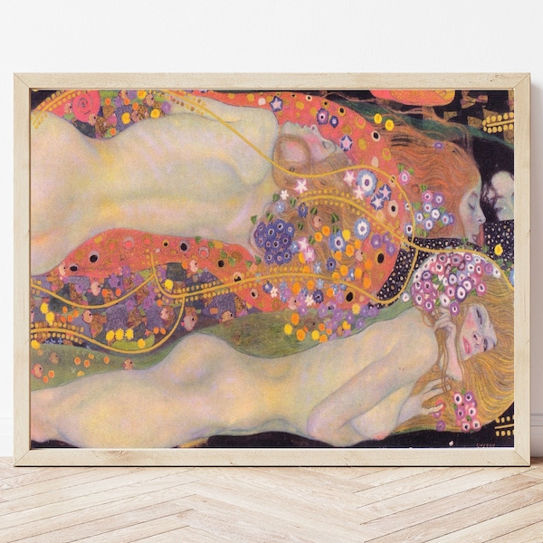 Póster "Serpientes de agua" de Gustav Klimt: Impresión de arte abstracto clásico, Art Nouveau