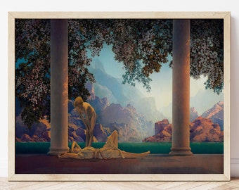 Maxfield Parrish 'Daybreak' Art Print: Romantic Fairy Tale Poster