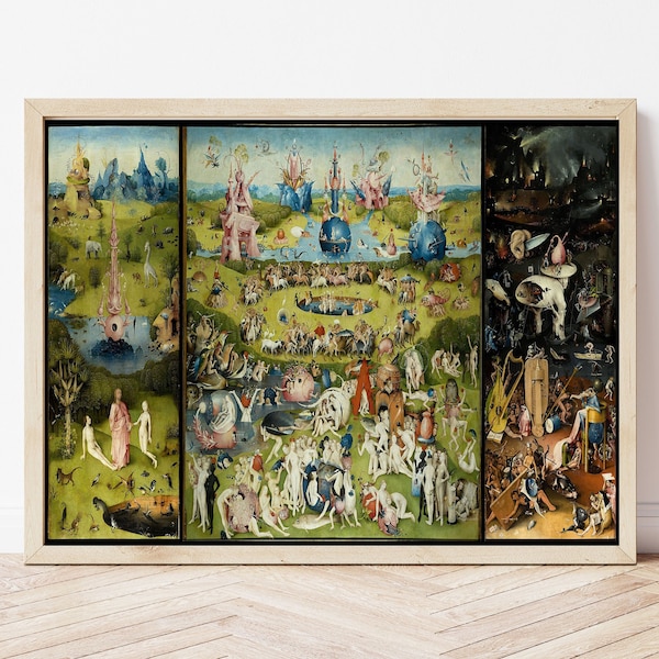 Grabado de El Bosco: El Jardín de las Delicias Arte, Mitología