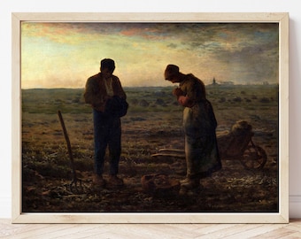 The Angelus Print: Jean-Francois Millet, Farmhouse Country Decor, Religious Art