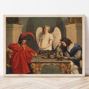 Faust And Mephistopheles Playing Chess Chess Decor Goethe Etsy The devil makes a move, we make a move. faust and mephistopheles playing chess