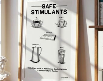 Prohibition Poster: Safe Stimulants - Anti Alcohol Temperance Art Print
