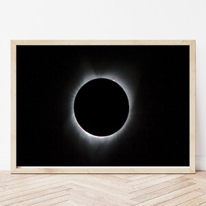 Solar Eclipse NASA Art Print: Black and White Space Poster