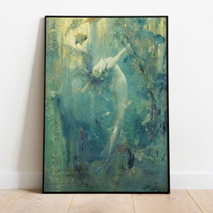 Sirene by Gaston Hoffmann Art Print: Mermaid Underwater Fantasy
