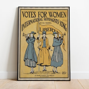 Poster del voto alle donne: stampa artistica vintage delle suffragette femministe