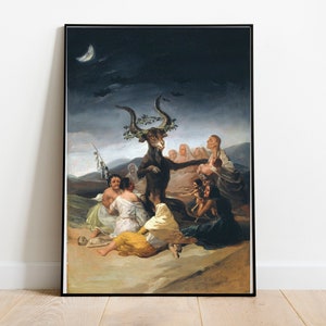 Witch&#39;s Sabbath by Francisco Goya Print: Macabre Dark Occult Art Poster