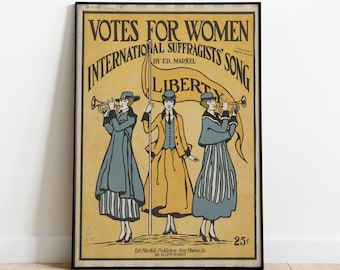 Votes for Women Poster: Vintage Feminist Suffragette Art Print