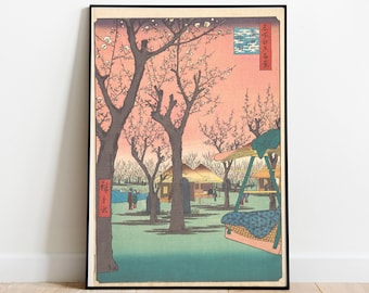 Utagawa Hiroshige Plum Garden Print: Kamata Japanese Woodblock Art