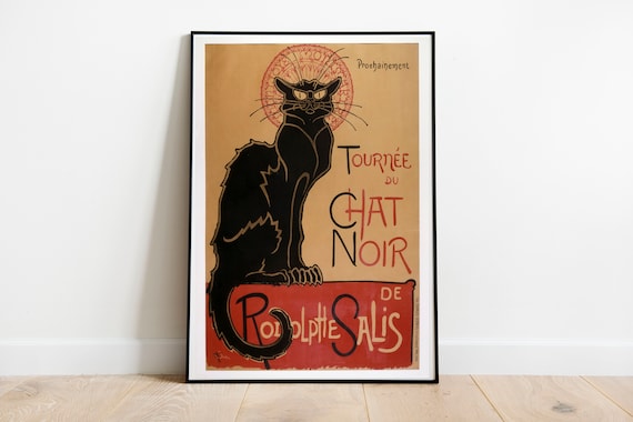 Le Chat Noir Poster: Théophile Steinlen Black Cat Print