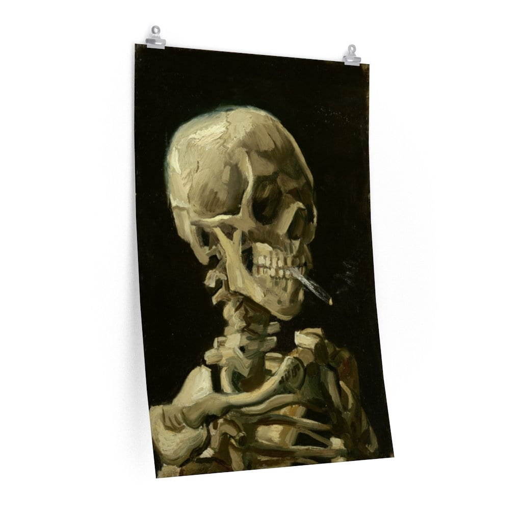 Van Gogh Skull With Burning Cigarette Print – Classic Art Poster