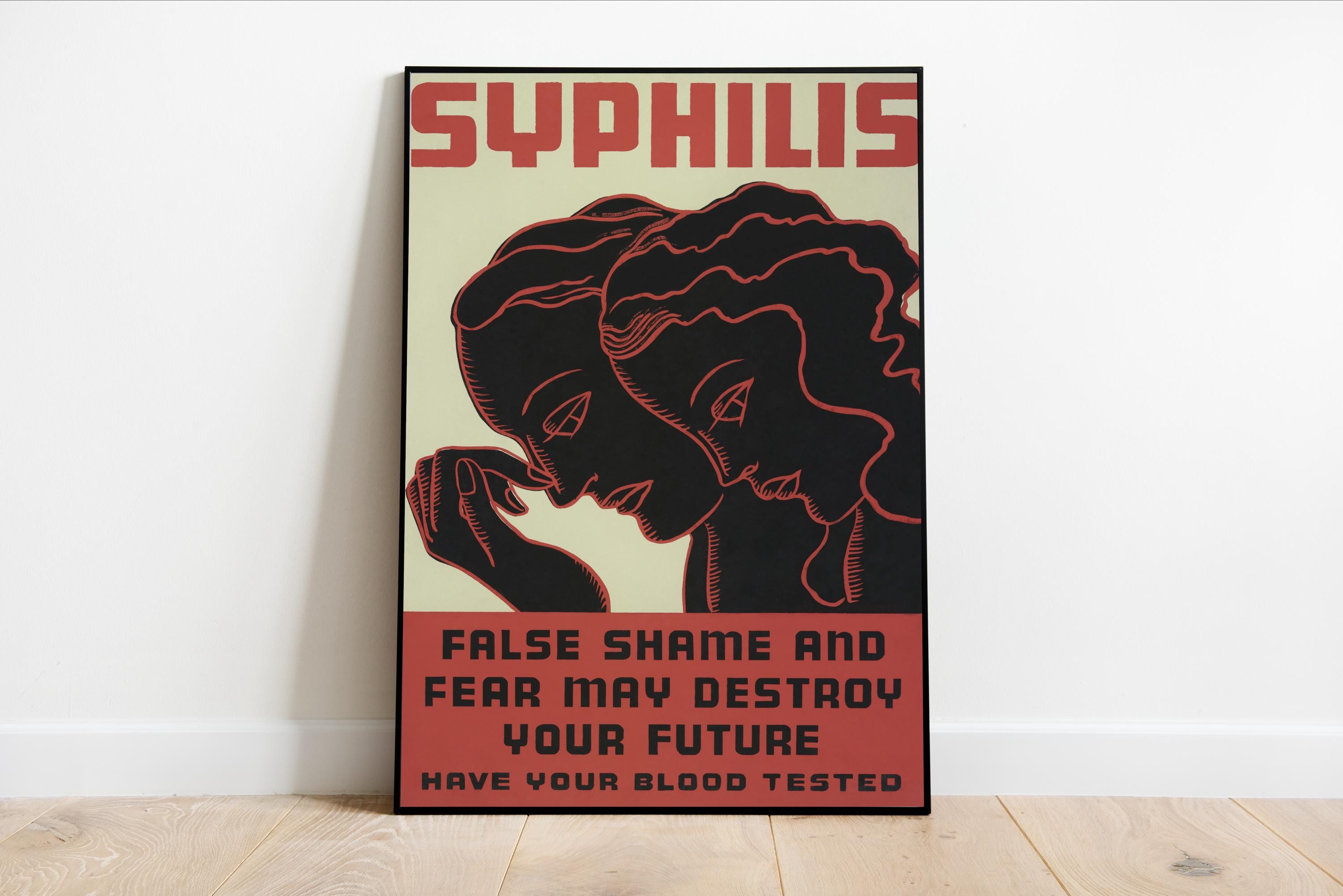 Color Syphilis Poster Syphilis Awareness Poster, Vintage Public Health Art, 1930s WPA Print ...