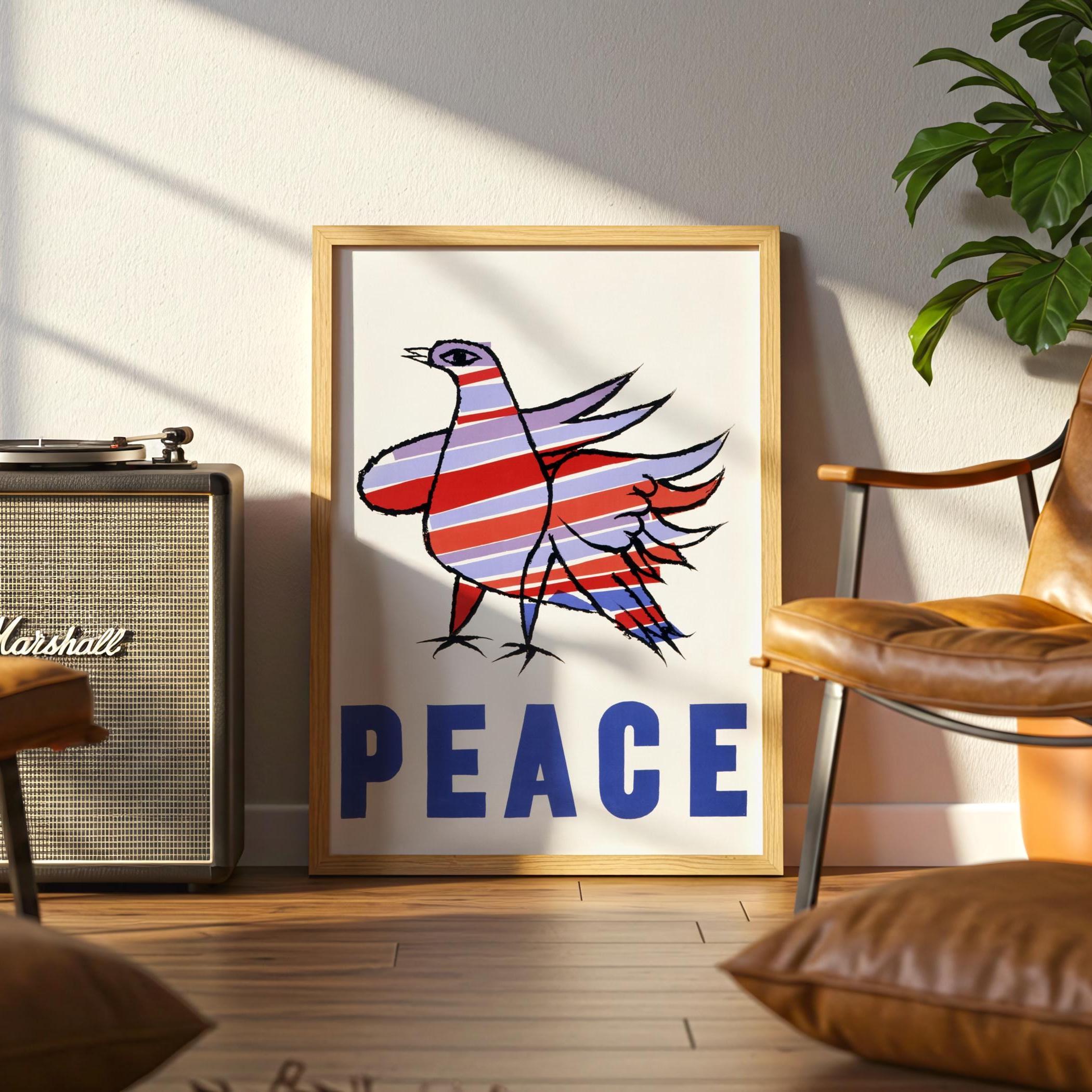 Ben Shahn Bird Peace Poster: 1968 Political Wall Art - Etsy