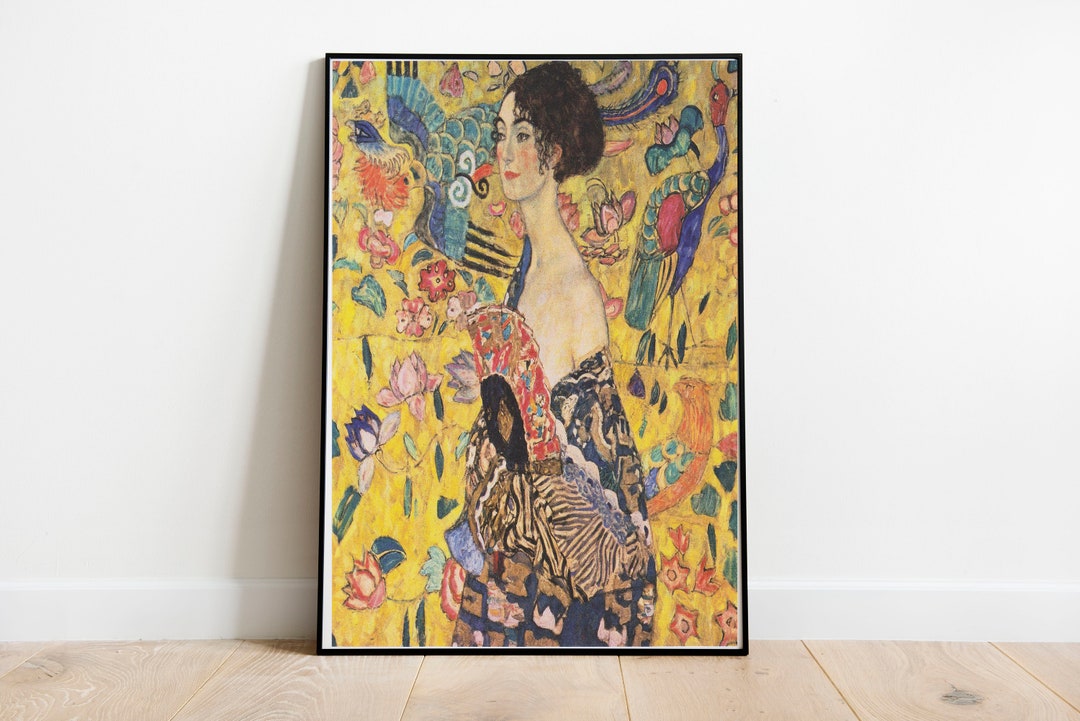 Gustav Klimt 'lady With Fan' Art Nouveau Fine Art Print - Etsy