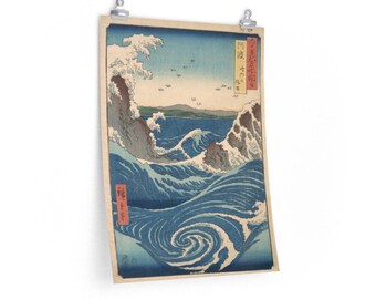 Naruto Whirlpool by Utagawa Hiroshige - Japanese Art Print: Awa