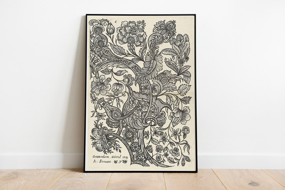 Vintage Dutch Floral Print: Alexander Senegat Textile Art - Etsy