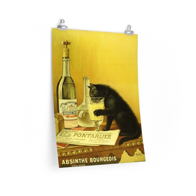 Absinthe Bourgeois Poster: Vintage French Cat Advert Print image 4
