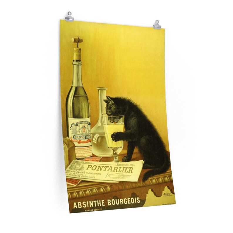Absinthe Bourgeois Poster: Vintage French Cat Advert Print image 6
