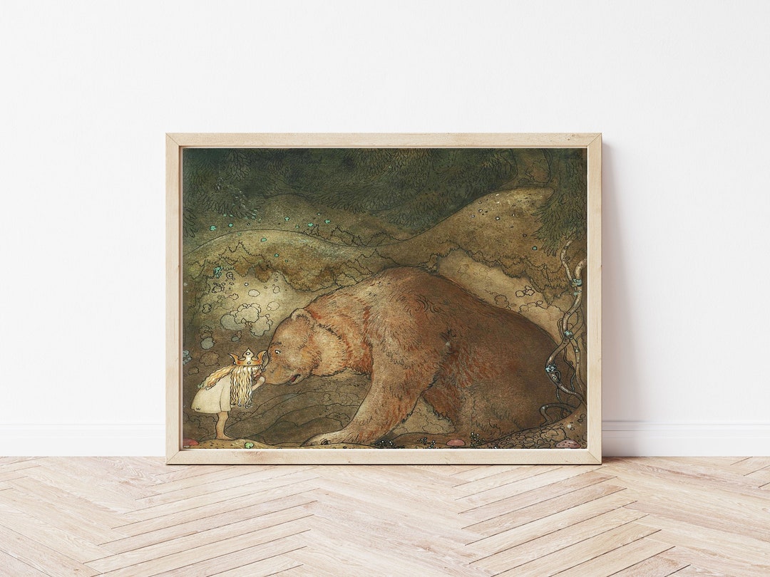 Poor Little Bear by John Bauer Kissed the Bear on the Nose - Etsy Australia