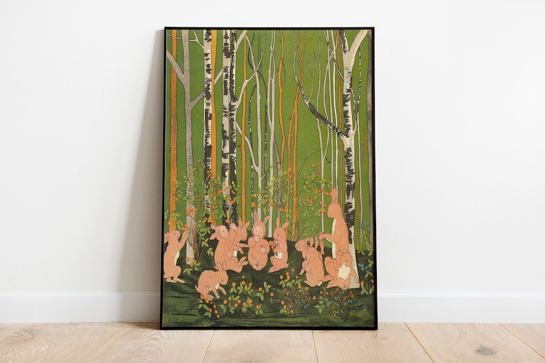 Rabbit Children Forest Art Poster: Sibylle Von Olfers, Vintage ...