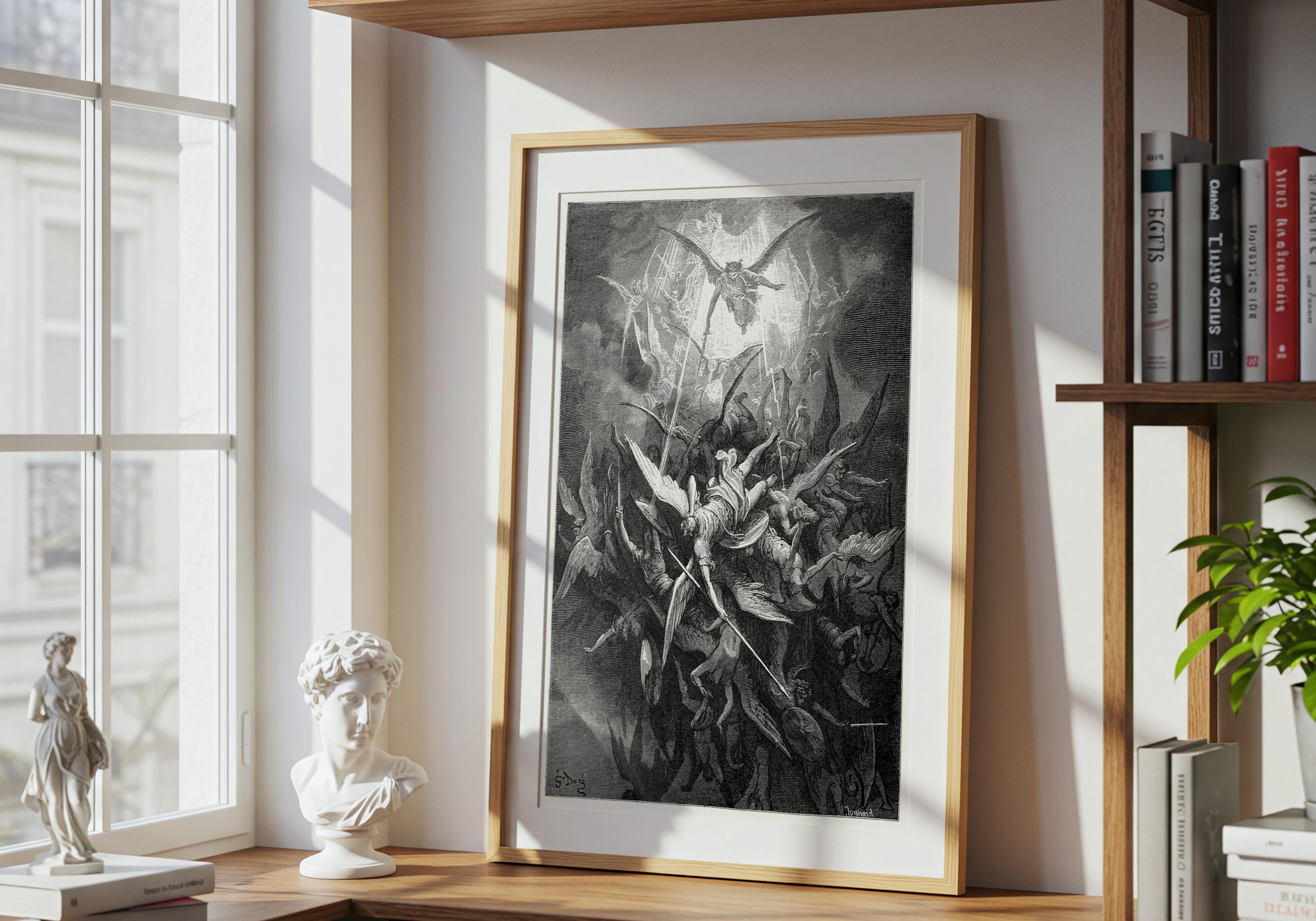 Gustave Dore - Fallen Angel Art Print: Paradise Lost, Lucifer - Etsy