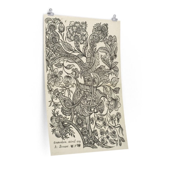 Vintage Dutch Floral Print: Alexander Senegat Textile Art - Etsy