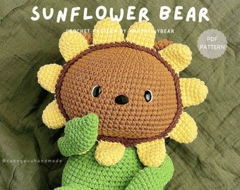Sonnenblume Bär Häkelanleitung: DIY Blume (PDF-Häkelanleitung)