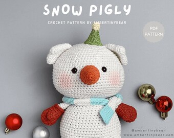 Snow Pigly Häkelanleitung: Amigurumi Tier (PDF-Muster)