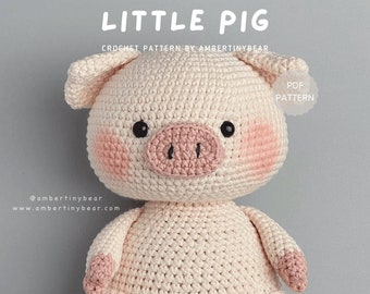 Kleines Schwein Häkelanleitung: Amigurumi Tier (PDF-Muster)