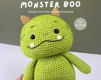 モンスター ブー - かぎ針編みパターン - あみぐるみモンスター - かぎ針編み PDF パターン - 即時ダウンロード