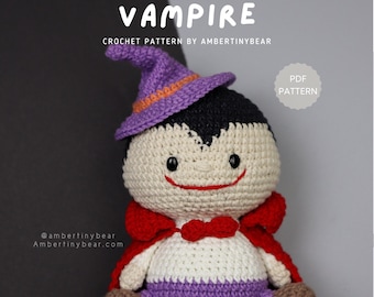Amigurumi Vampir Häkelanleitung - Halloween Dracula (PDF-Muster)