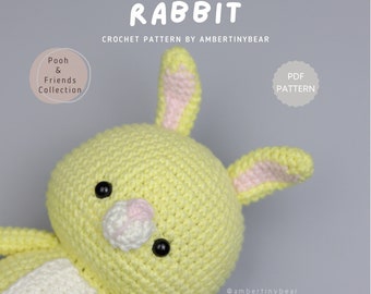 RABBIT - pattern Pooh & Friends crochet - Amigurumi animal - Crochet PDF Pattern - instant download