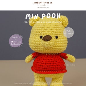 MIN POOH - pattern crochet - Amigurumi animal - Crochet PDF Pattern - instant download